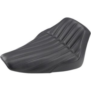 SADDLEMEN Knuckle Solo Seat - Ribbed - Black - FLS 812-26-0023