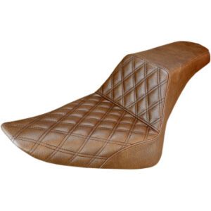 SADDLEMEN Step-Up Seat — Front Lattice Stitch - Brown - FLS 812-26-172BR