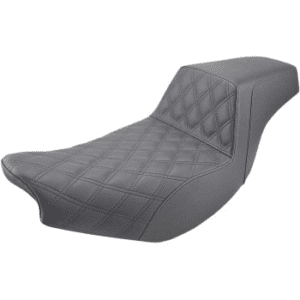 SADDLEMEN Step-Up Seat - Front Lattice Stitch/Rear Smooth - Black - Indian I14-07-172